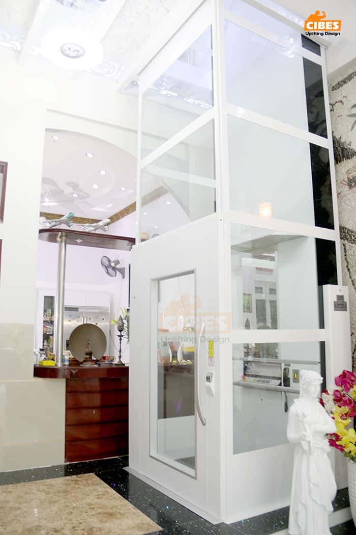 Thang máy Cibes trắng