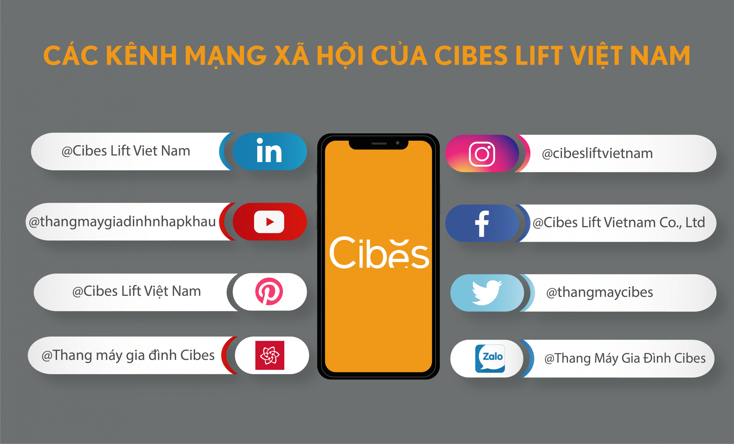 Các kênh mạng xã hội Cibes