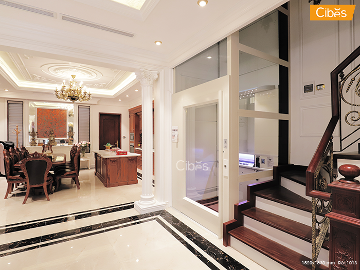 Thang máy Cibes A7000 màu trắng tinh tế, sang trọng