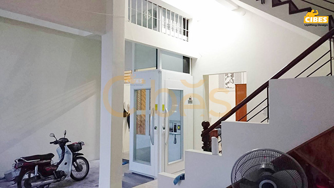Thang máy 2 cửa vuông góc của Cibes