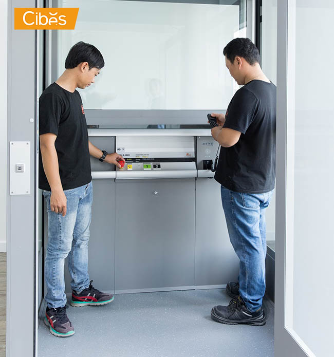Thang máy Cibes luôn tuân thủ tiêu chuẩn và quy trình bảo trì thang máy