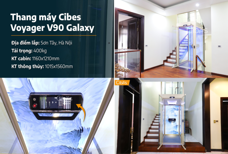 Cibes V90 Galaxy là mẫu thang máy được ưa chuộng của Cibes