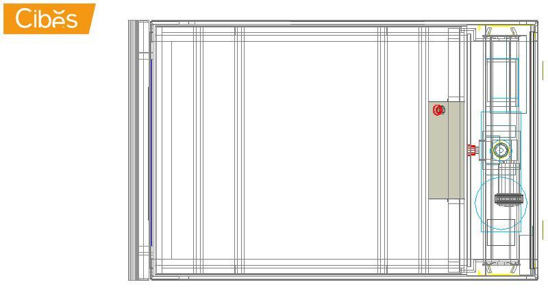 Bản vẽ CAD kích thước sàn thang máy Cibes A4000 