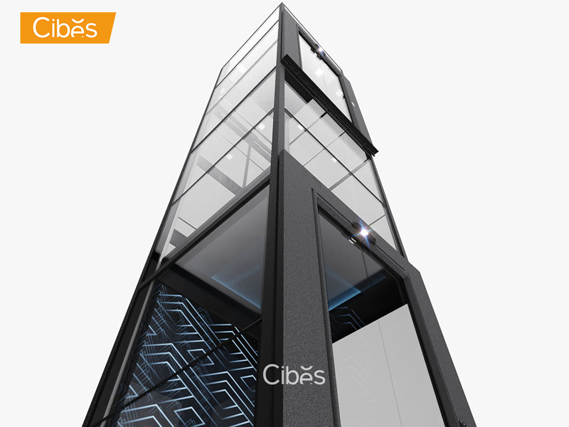 Vách kính cabin thang máy Cibes đạt đến độ an toàn tuyệt đối khi sở hữu kính cường lực hai lớp GLASS MAX
