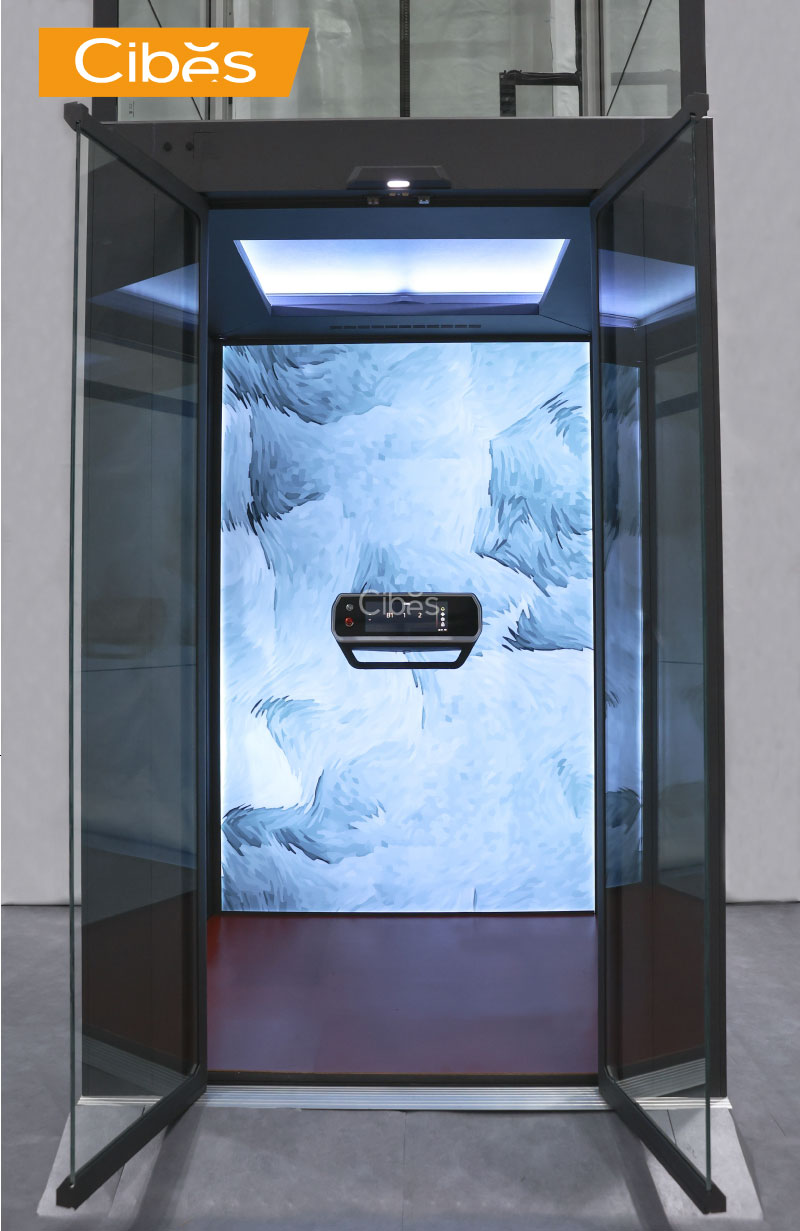 Mẫu cabin thang máy đẹp với họa tiết Artic Ice