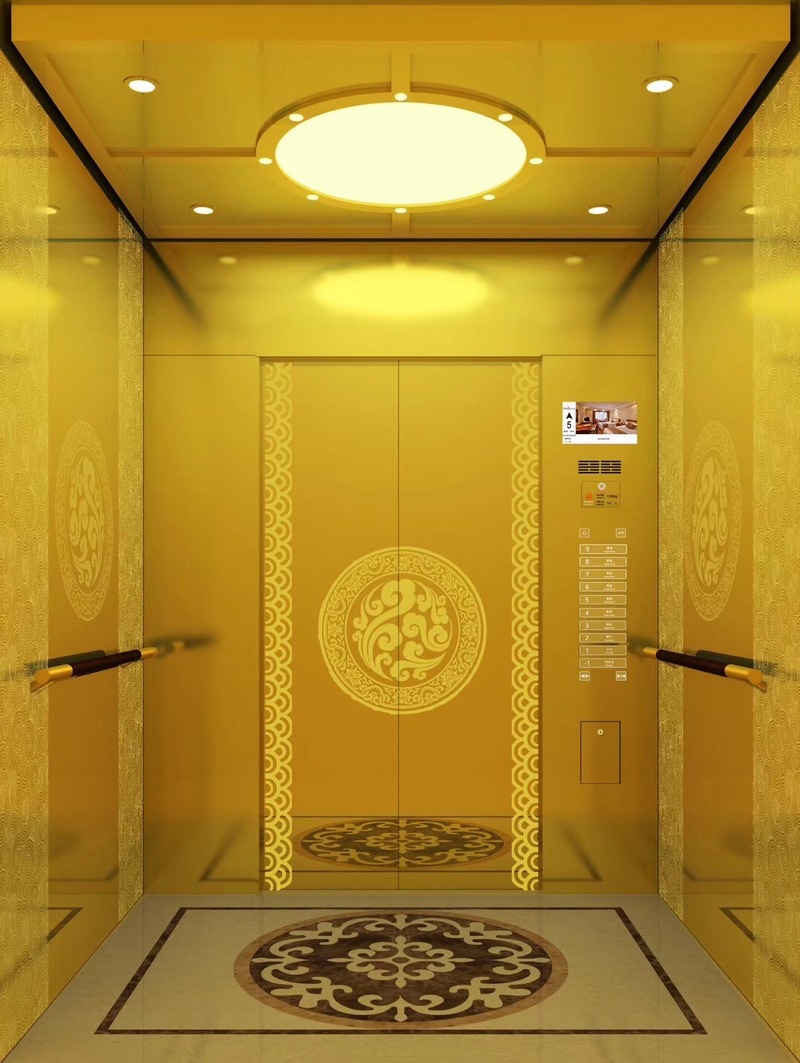 Thang máy tráng kính vàng là sự lựa chọn hoàn hảo cho ngôi nhà mang phong cách quý tộc, hoàng gia