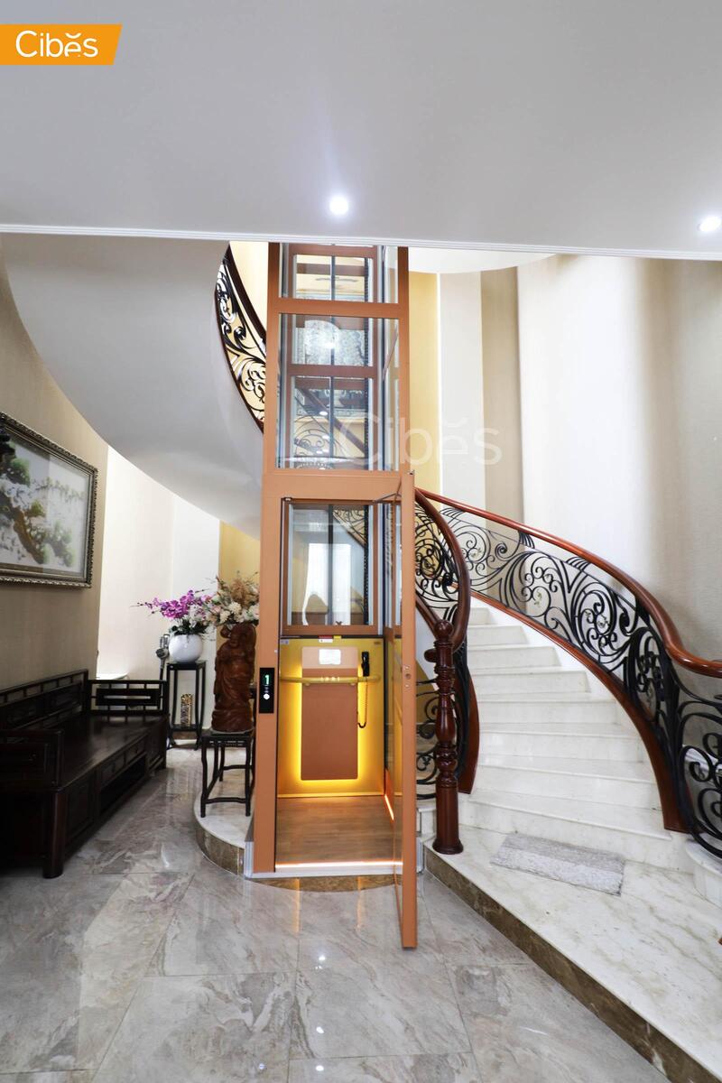 Thang máy cho nhà nhỏ sử dụng công nghệ trục vít