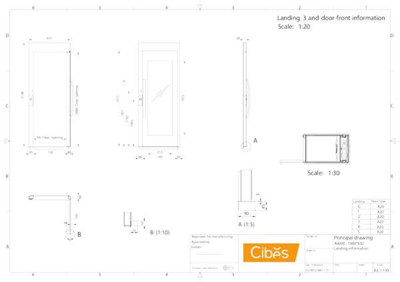 Bản vẽ hoàn thiện kích thước hố thang máy cho nhà nhỏ