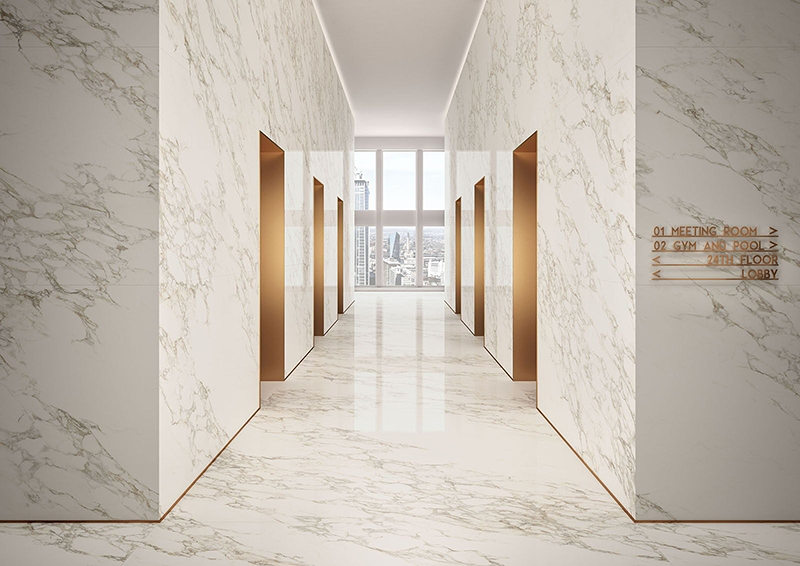 Đá Marble tone trắng phổ biến ở những không gian nội thất thiết kế đẳng cấp
