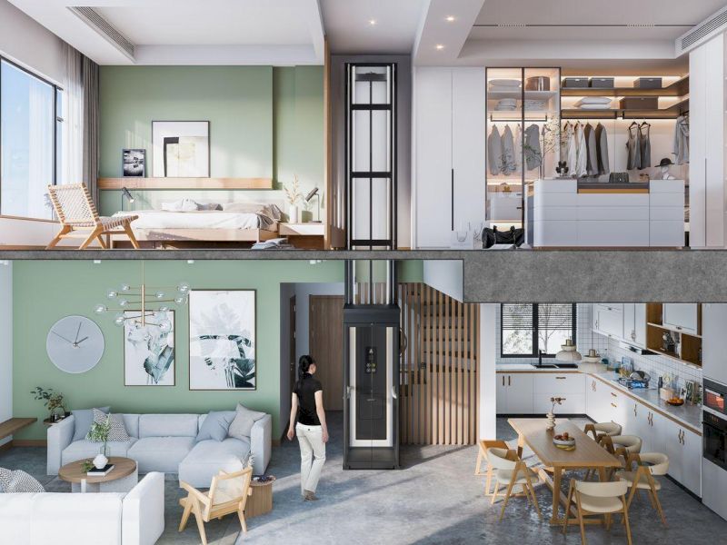 Thang máy cho nhà 2 tầng Ascenda của Cibes Lift Việt Nam