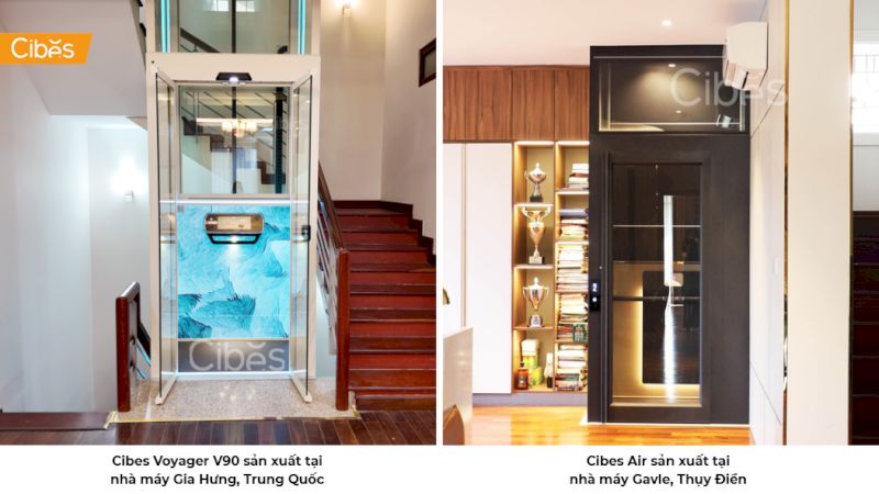 Thang máy gia đình Cibes nhập khẩu từ nhà máy chính hãng tại Gia Hưng, Trung Quốc và Gavle, Thụy Điển
