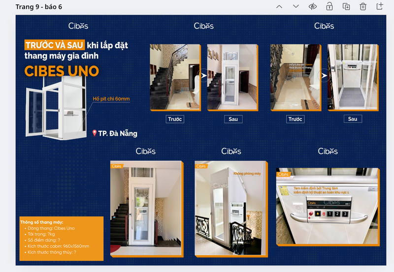 Với thang máy trục vít Cibes, lắp đặt thang máy cho nhà xây sẵn không còn là bài toán khó giải. 
