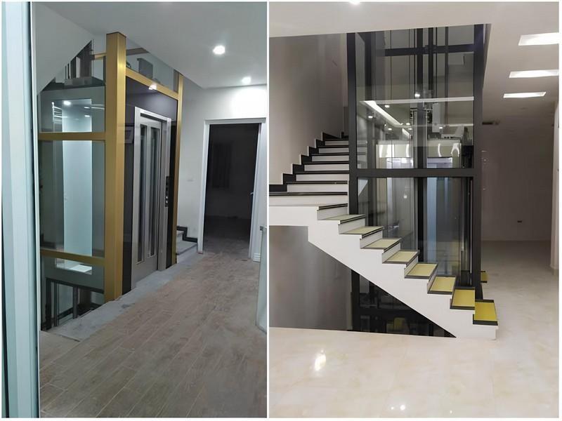 Thang máy khung thép được lắp đặt tại nhà ở