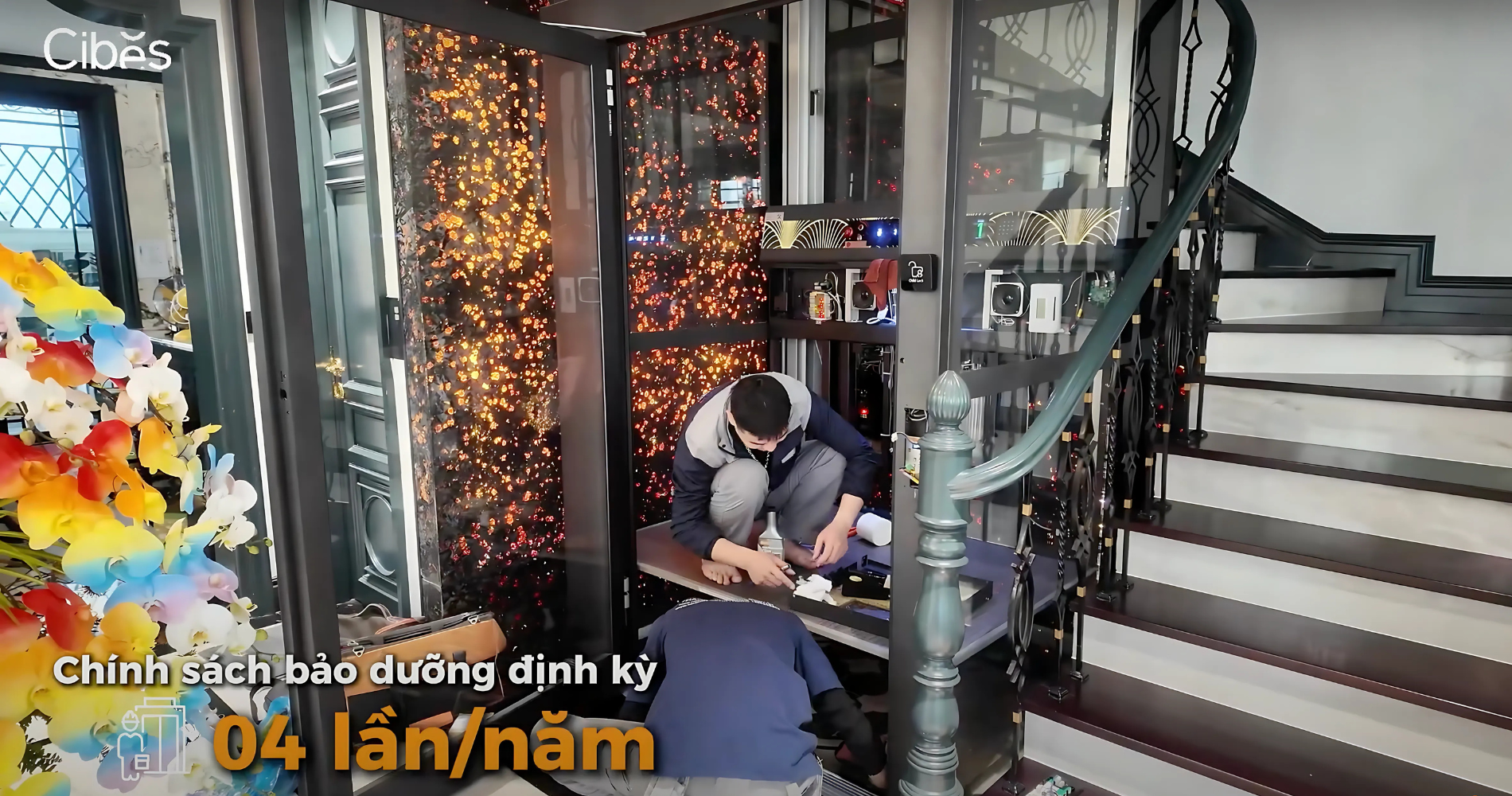 Mỗi năm, thang máy sẽ được bảo dưỡng định kỳ khoảng 4 lần