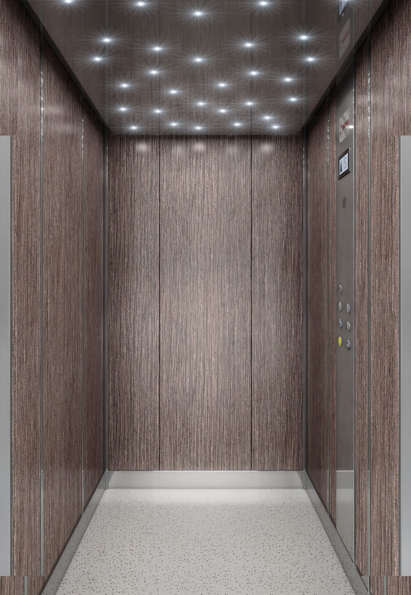 Nhựa PVC ốp vách thang máy giả đá giúp tăng thêm tính thẩm mỹ cho không gian cabin