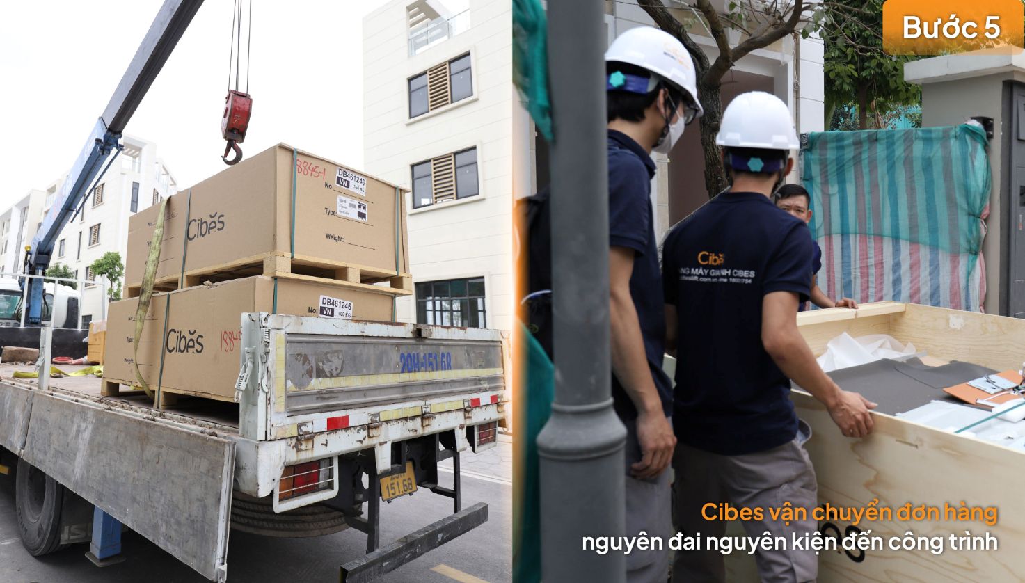 Bước 5: Vận chuyển đơn hàng đến địa điểm lắp đặt