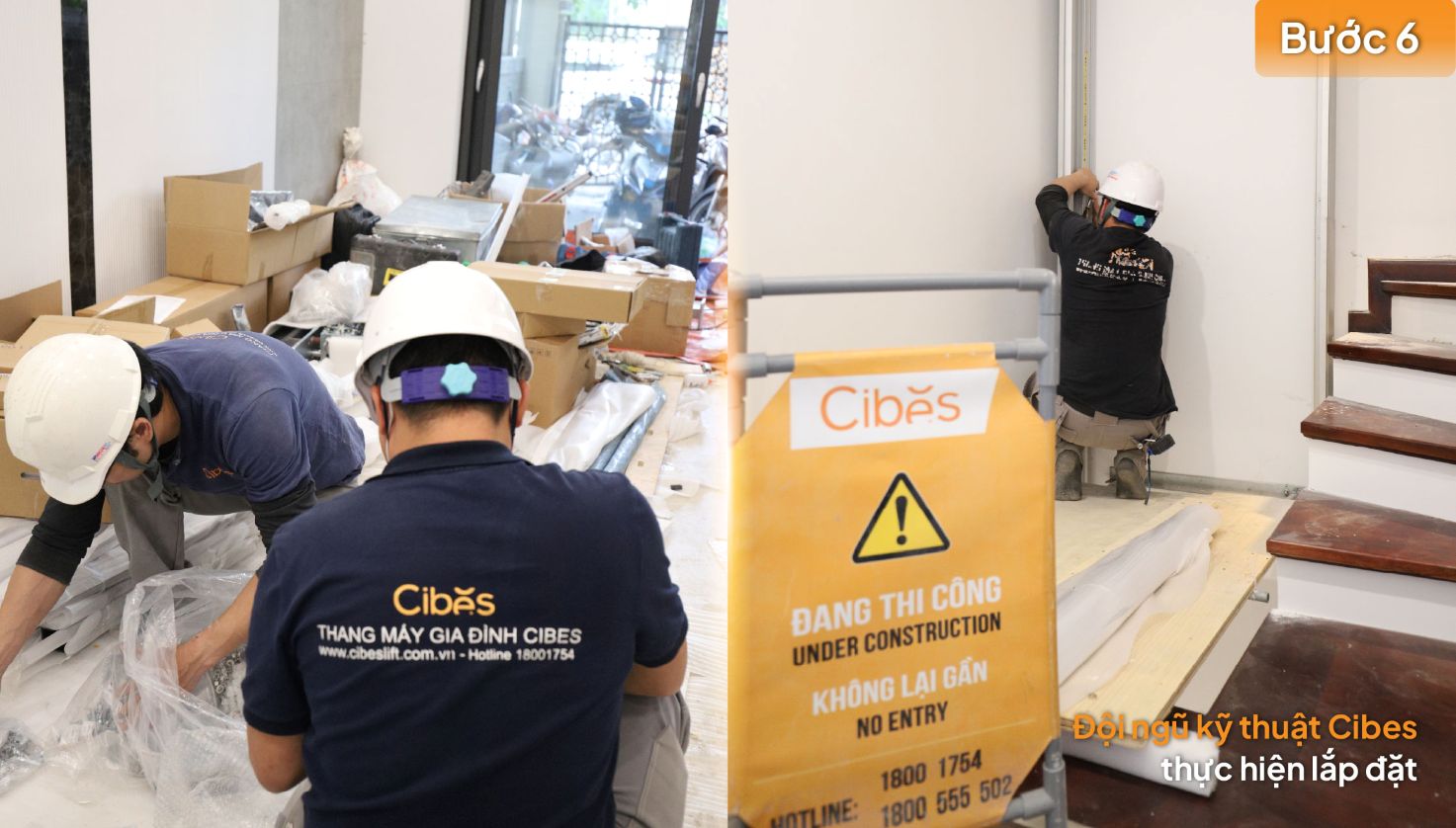 Bước 6: Đội ngũ kỹ thuật Cibes thực hiện lắp đặt